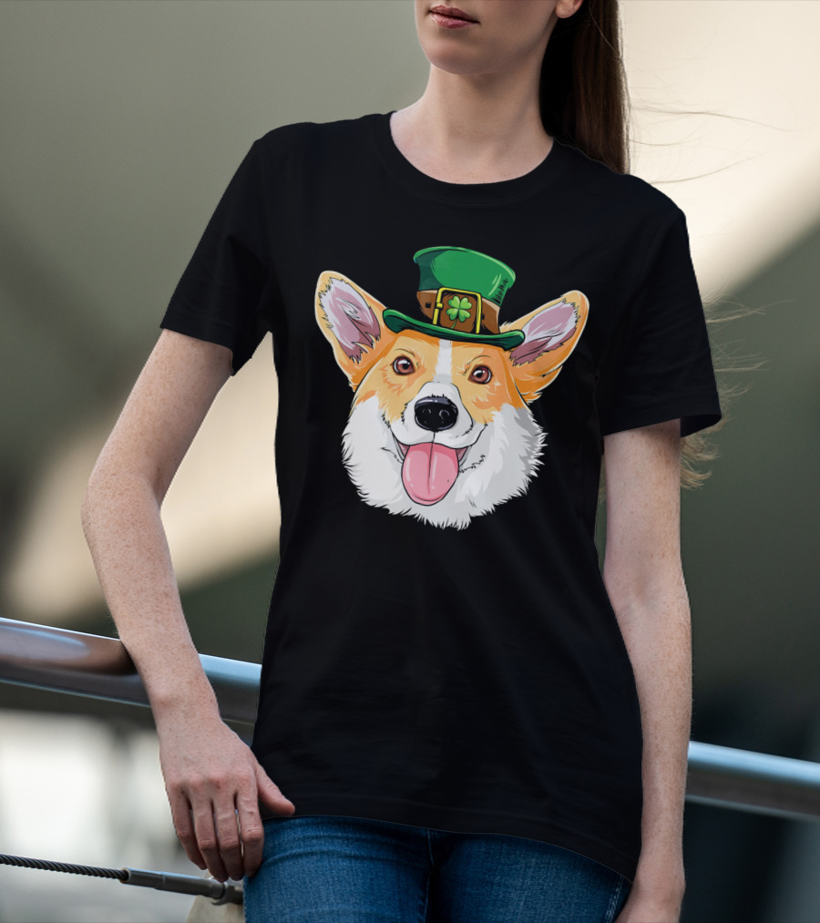 Corgi Leprechaun St Patrick's Hat T-Shirt