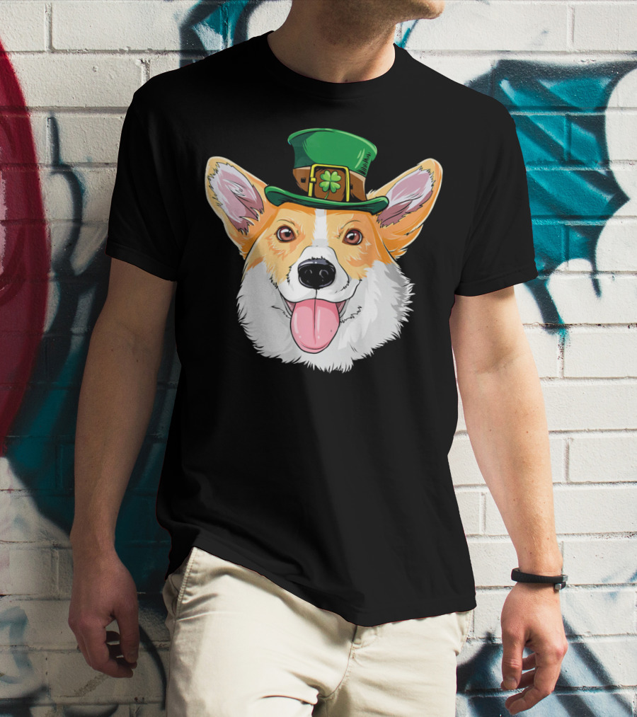 Corgi Leprechaun St Patrick's Hat T-Shirt