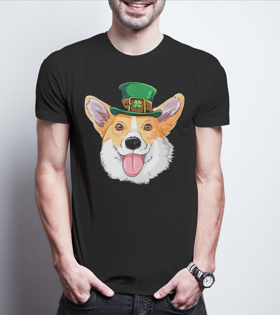 Corgi Leprechaun St Patrick's Hat T-Shirt