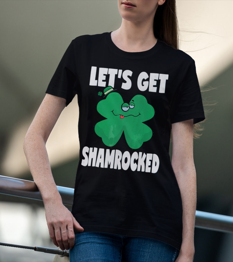 LET'S GET SHAMROCKED FUNNY RETRO ST PATRI SHAMROCK IMAGE T-Shirt