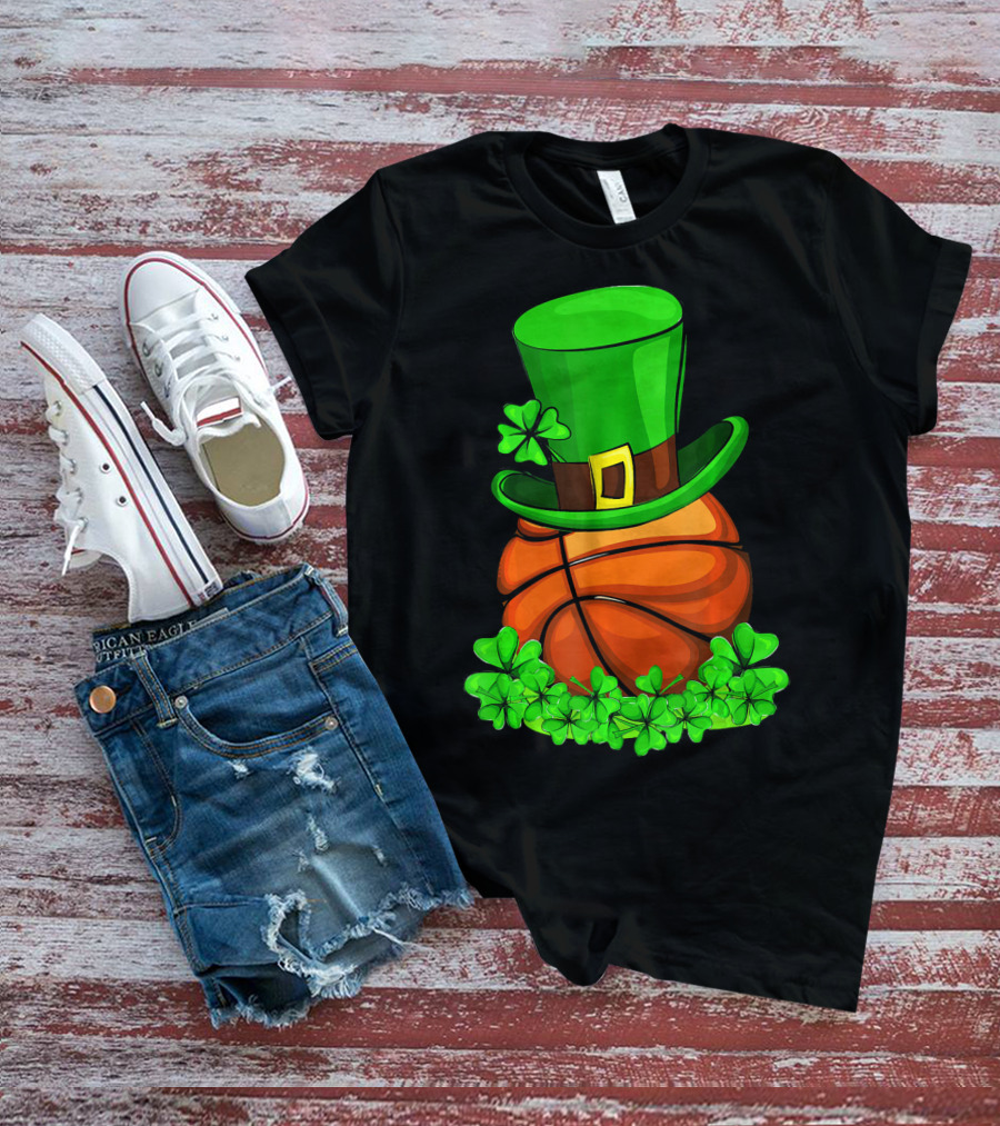 Leprechaun Hat Basketball Shamrock St. Patrick's Day T-Shirt