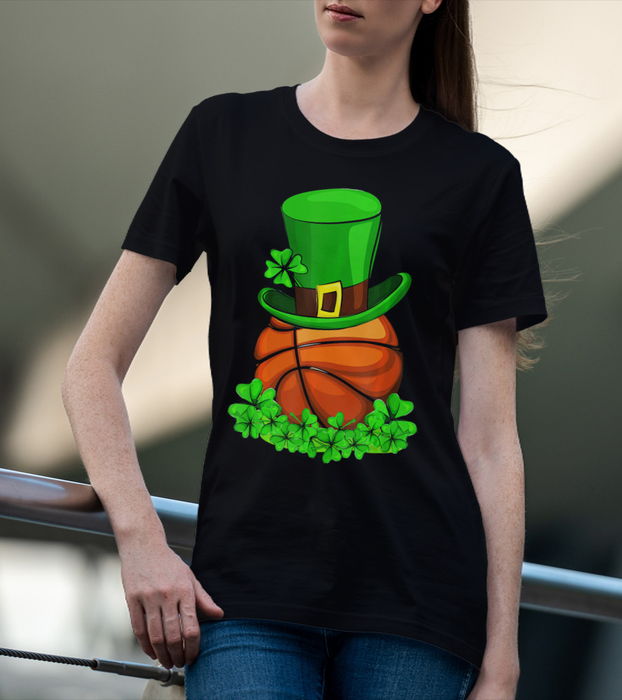 Leprechaun Hat Basketball Shamrock St. Patrick's Day T-Shirt