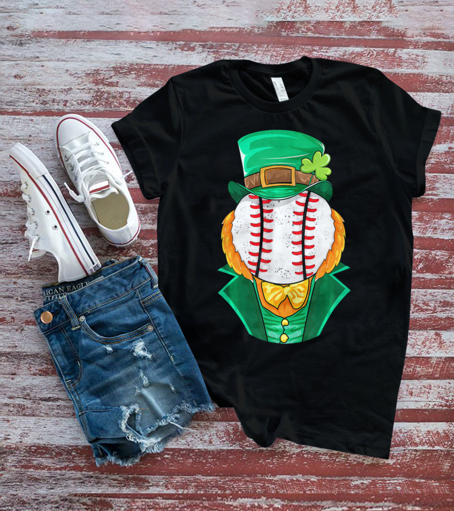 Irish Leprechaun Baseball St Patricks Day T-Shirt