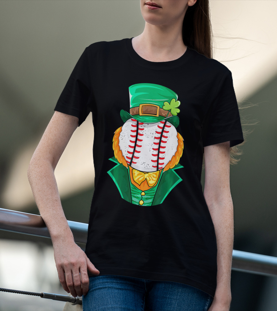 Irish Leprechaun Baseball St Patricks Day T-Shirt