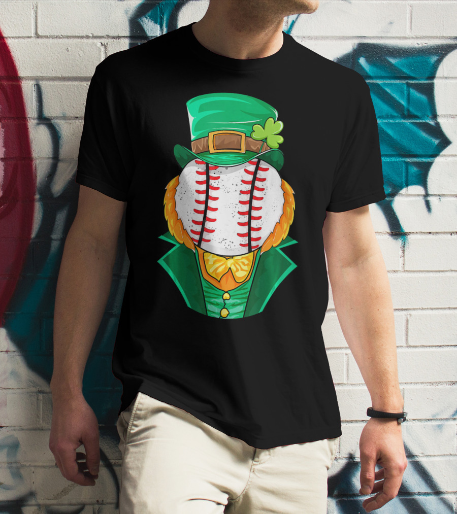 Irish Leprechaun Baseball St Patricks Day T-Shirt
