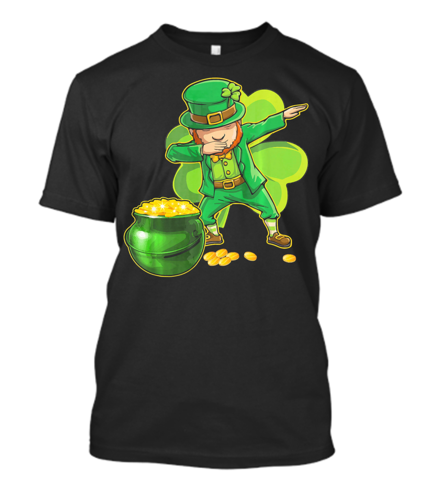 Dabbing Leprechaun Pot Of Gold Shamrock Dance T-Shirt