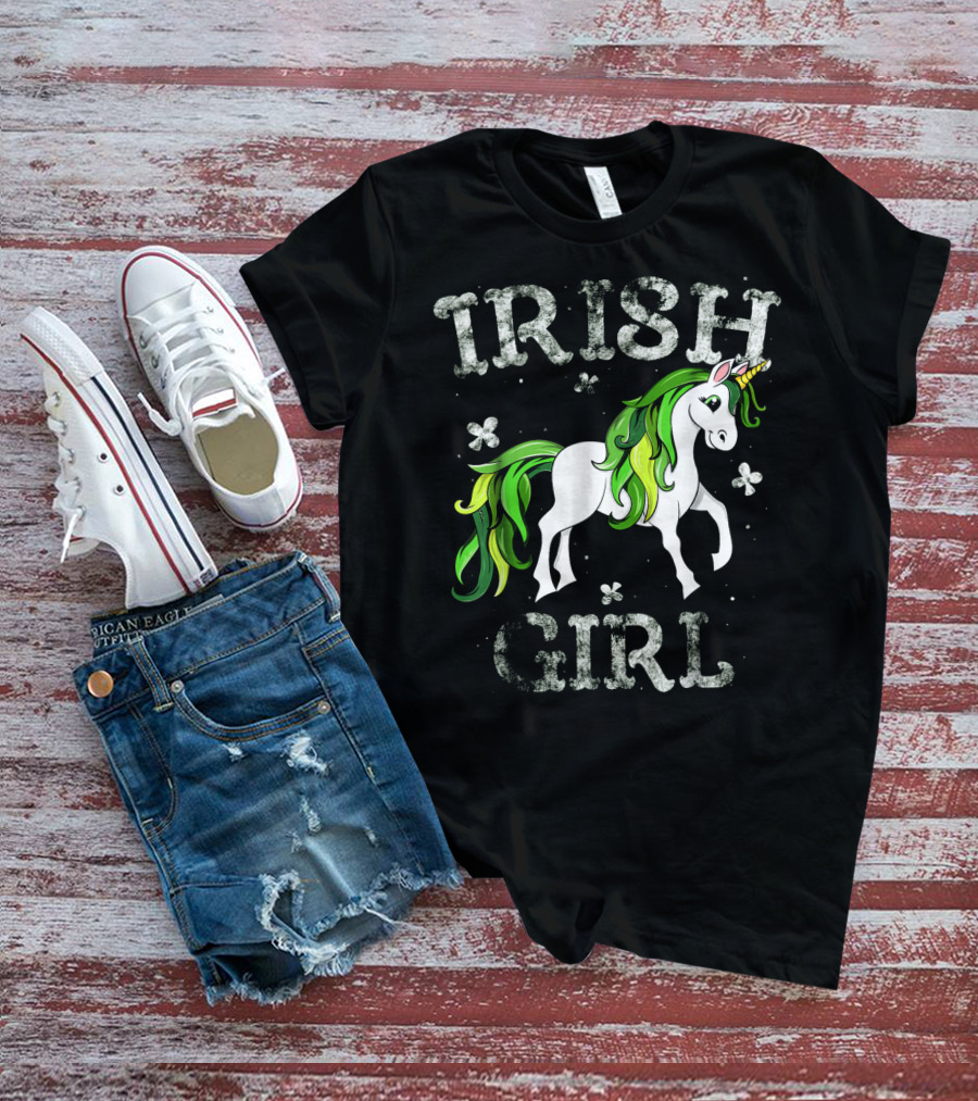 Irish Girl Green Mane Unicorn T-Shirt