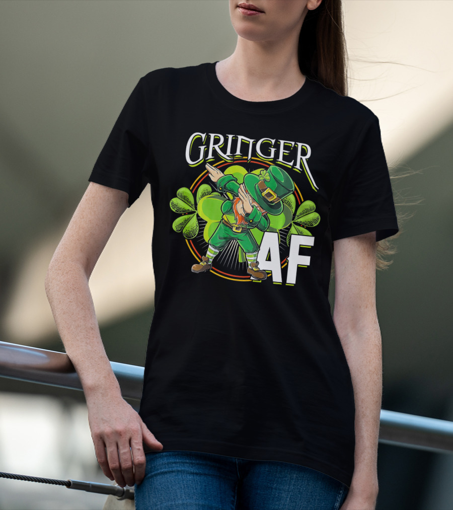 GRINGER AF Dabbing Leprechaun T-Shirt