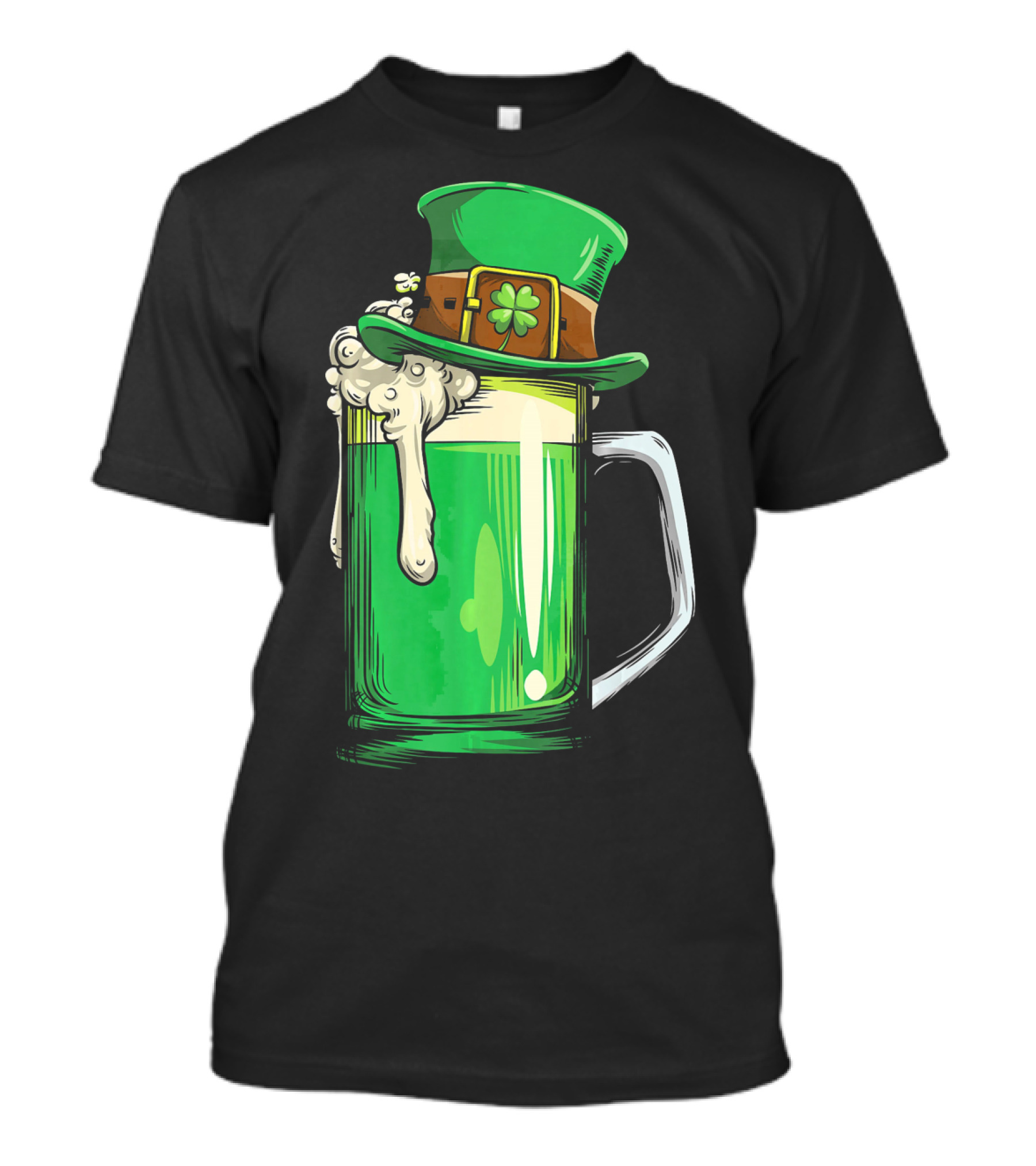 St Patrick Green Beer Leprechaun Hat Shamrock T-Shirt