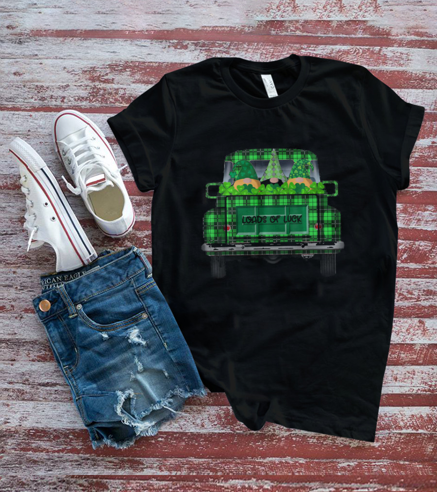 Leprechaun Gnomes Vintage Truck Loads Of Luck St Patri T-Shirt
