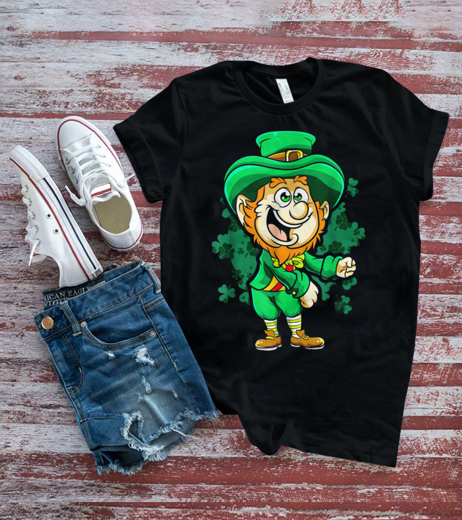 Leprechaun Floss Dance With Shamrocks For St Patricks Day T-Shirt