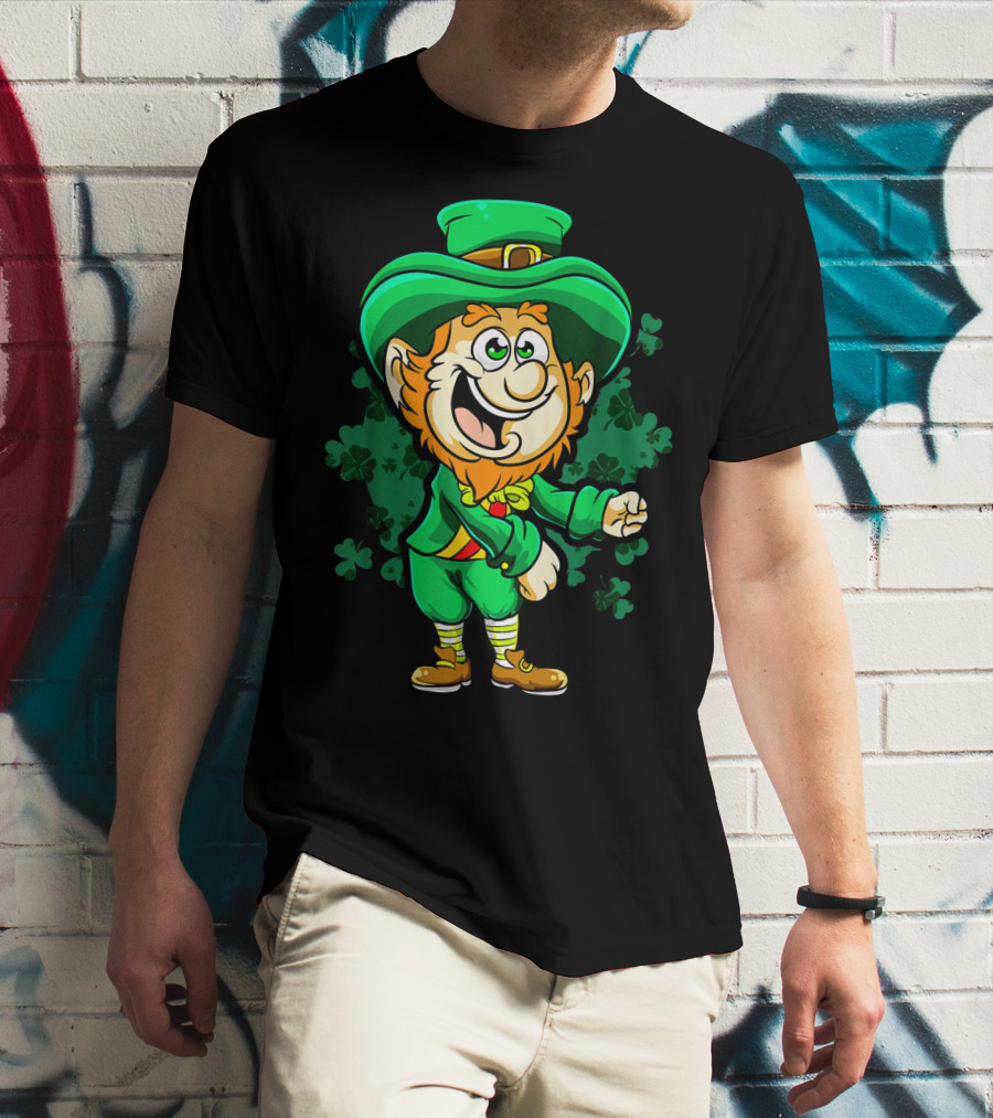 Leprechaun Floss Dance With Shamrocks For St Patricks Day T-Shirt