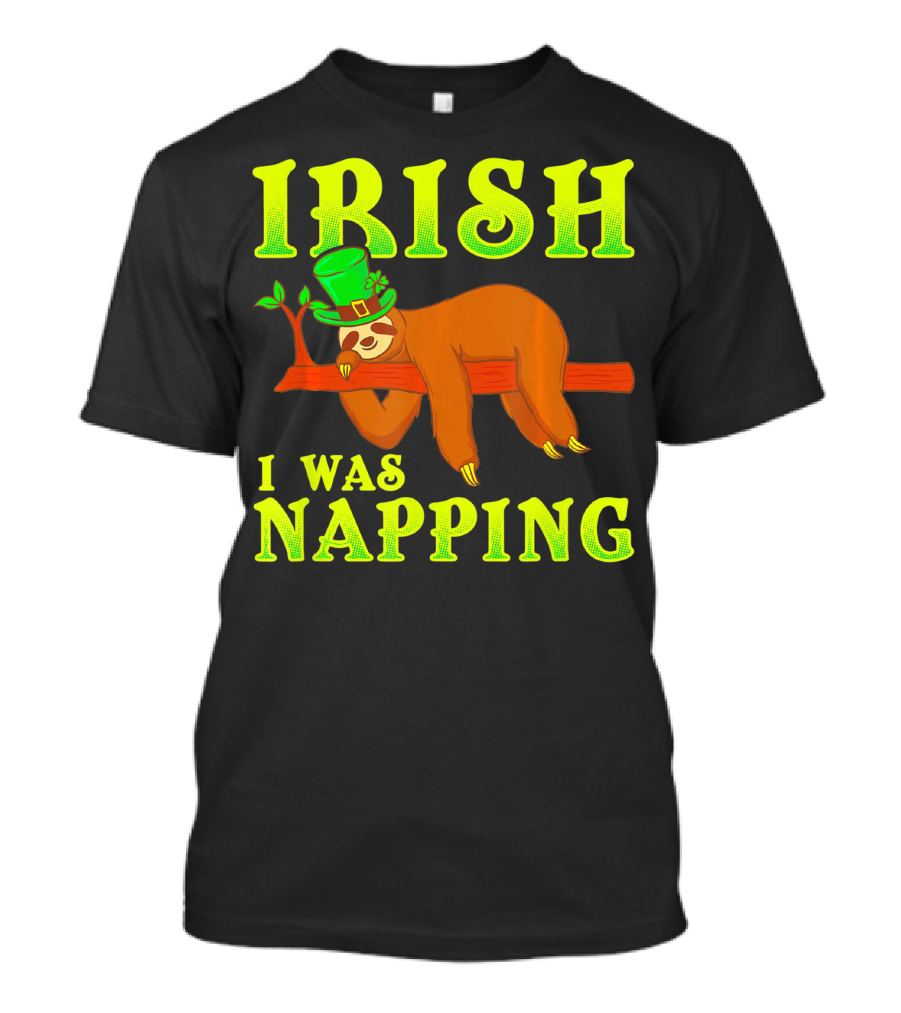 Irish I Was Napping Funny St Pats Day Sloth Hat T-Shirt