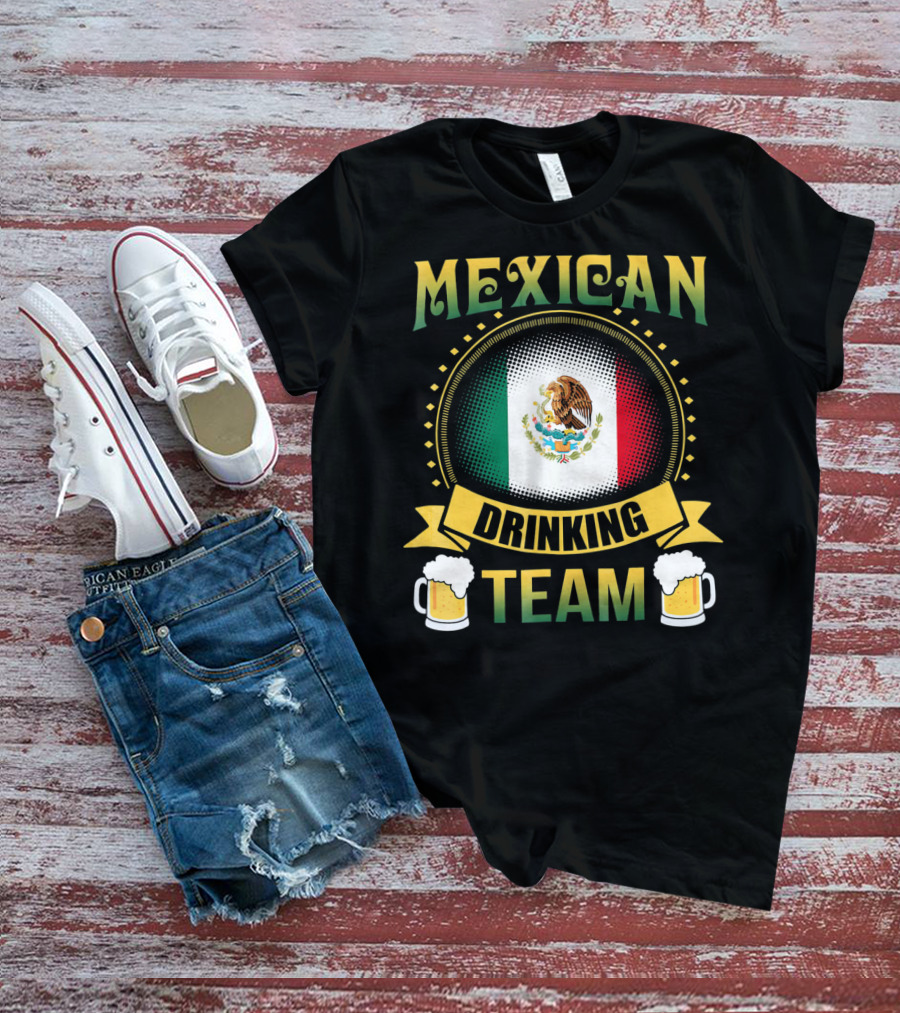 Mexican Drinking Team Patricks Day Flag And Beer Mug T-Shirt