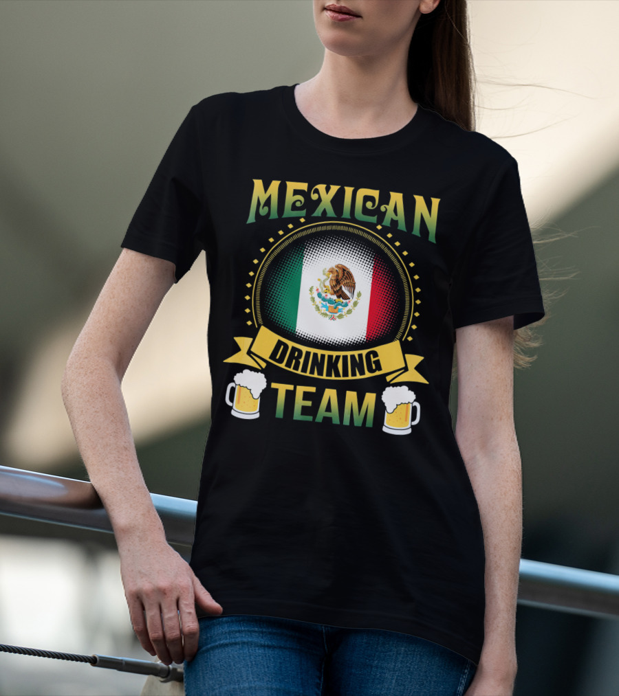 Mexican Drinking Team Patricks Day Flag And Beer Mug T-Shirt