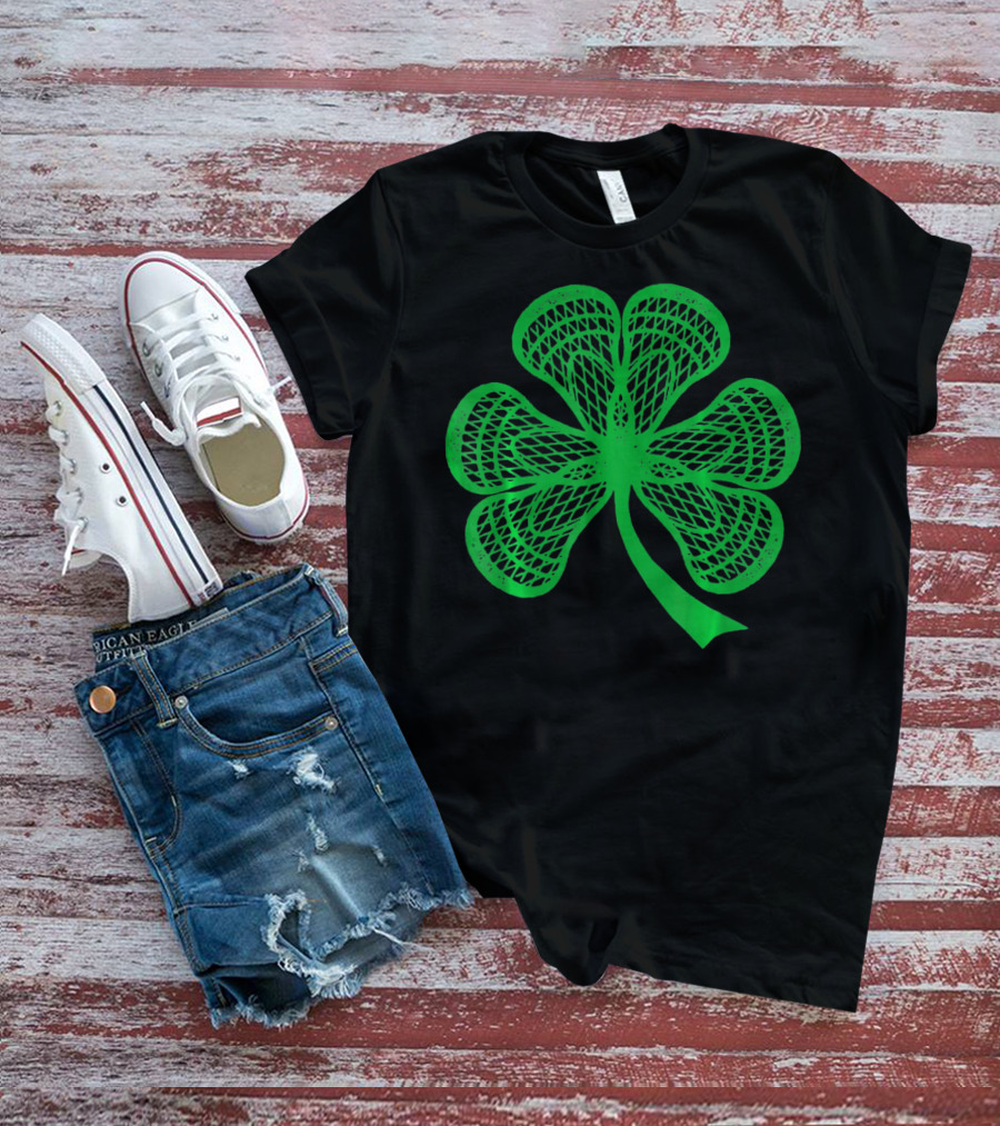 Shamrock Lacrosse Lucky Green Clover T-Shirt