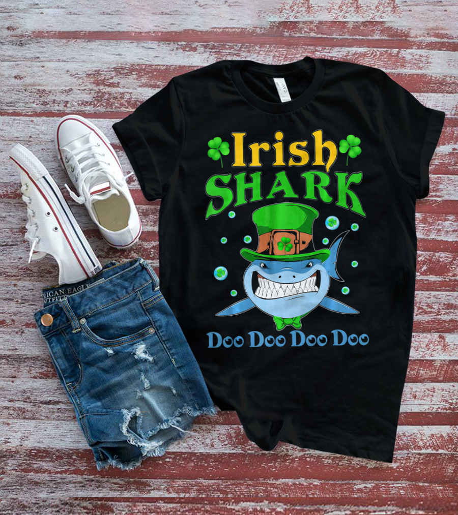 Irish Shark St Patricks Day Doo Doo Doo Doo T-Shirt