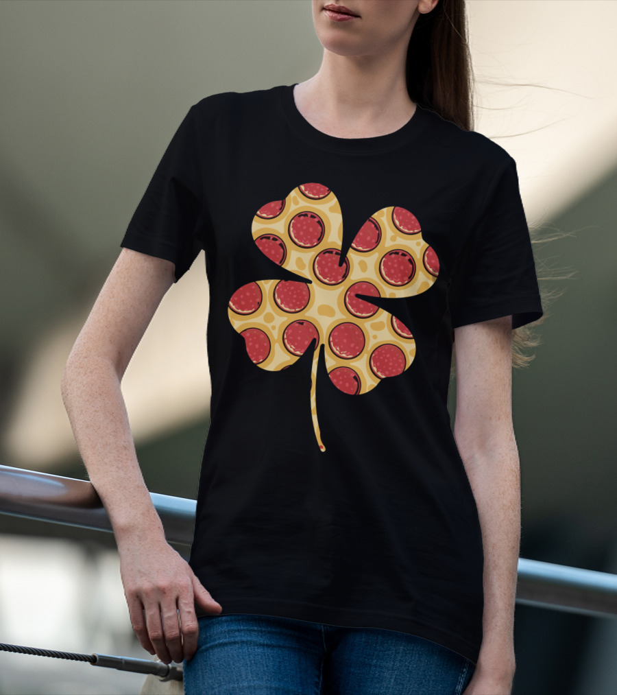 Shamrock Pizza Pepperoni Longsleeve St Patri T-Shirt