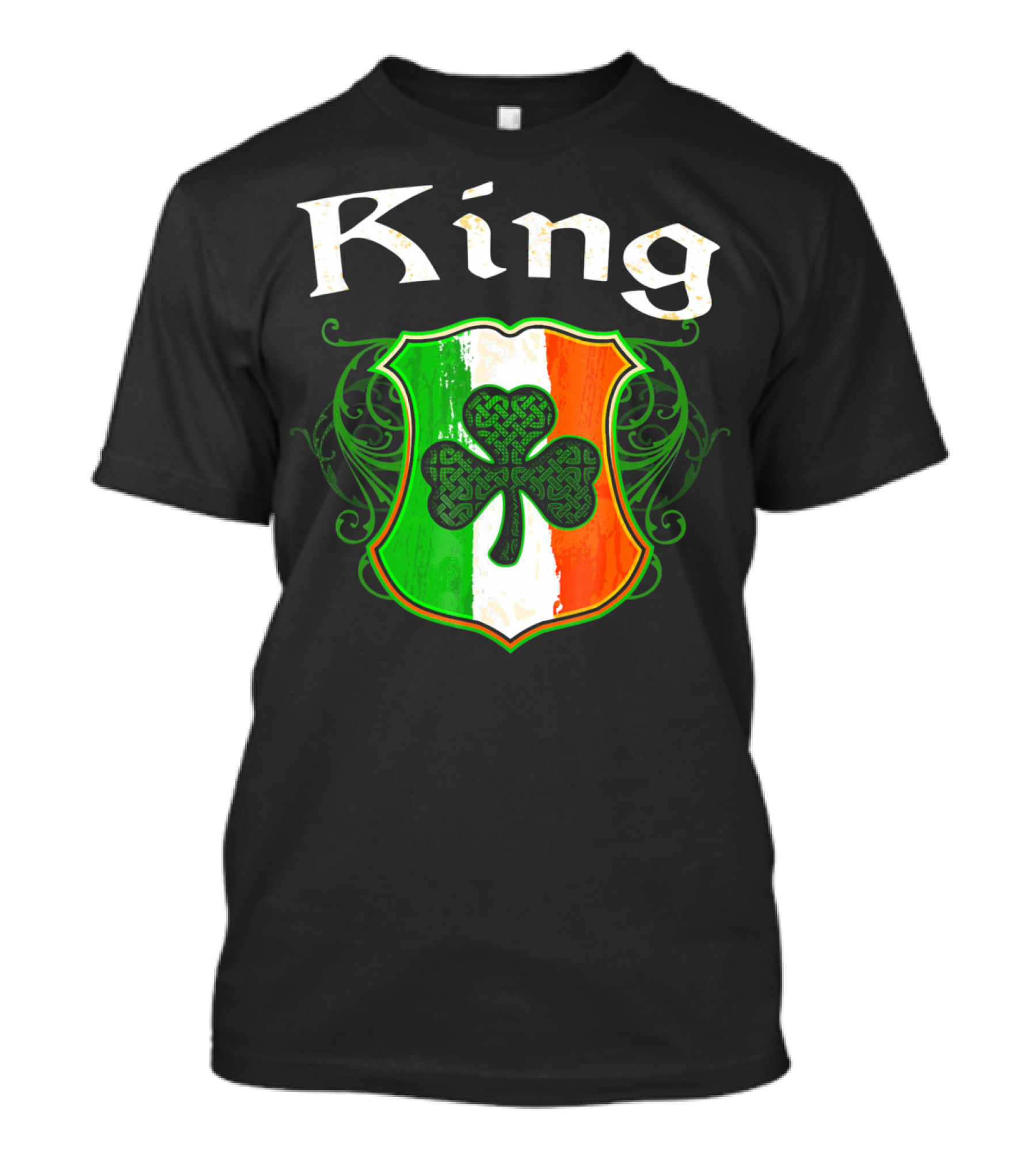 King Surname Irish Shamrock Crest T-Shirt