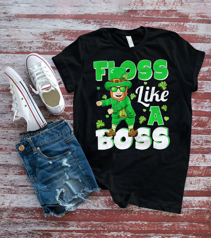 Floss Like A Boss St Patricks Day Leprechaun Dance T-Shirt
