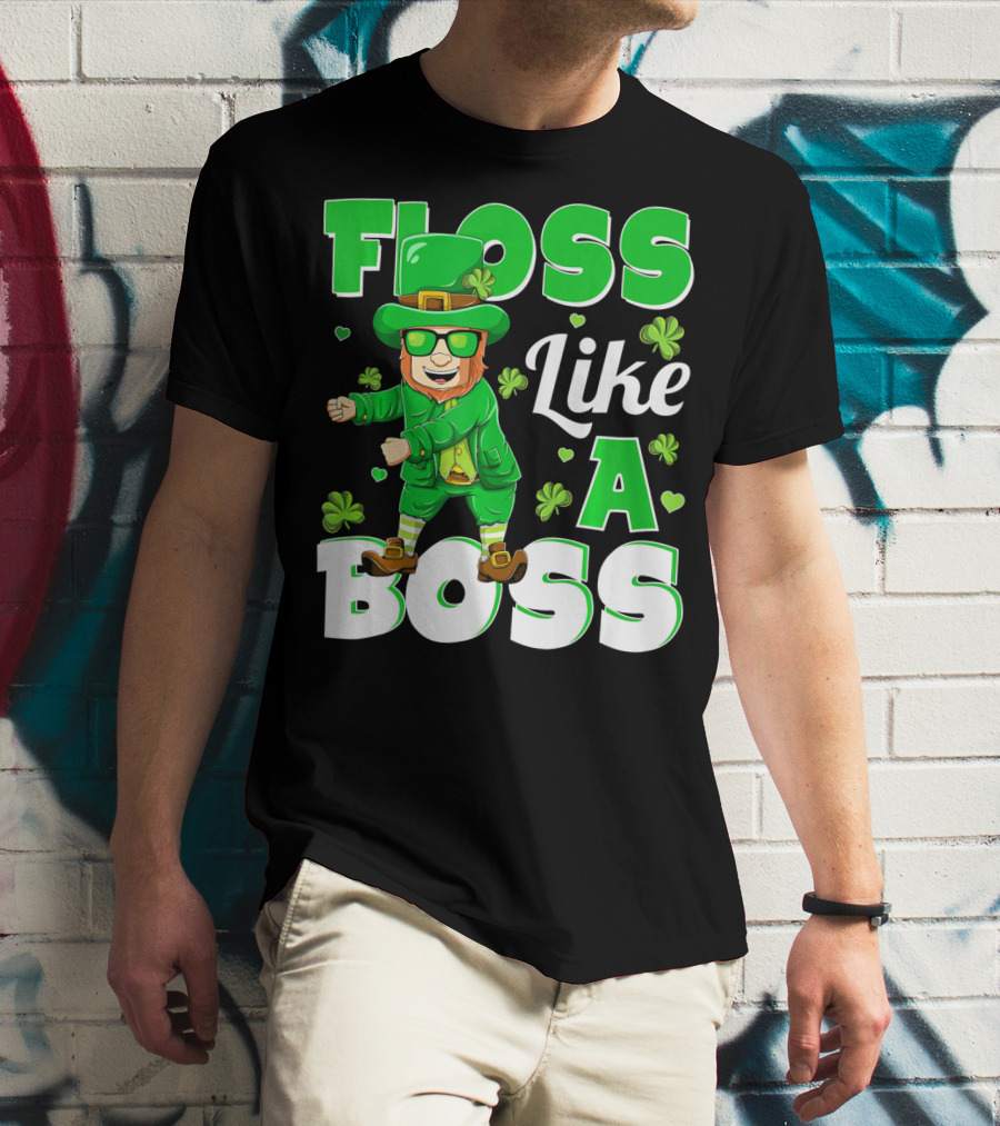 Floss Like A Boss St Patricks Day Leprechaun Dance T-Shirt