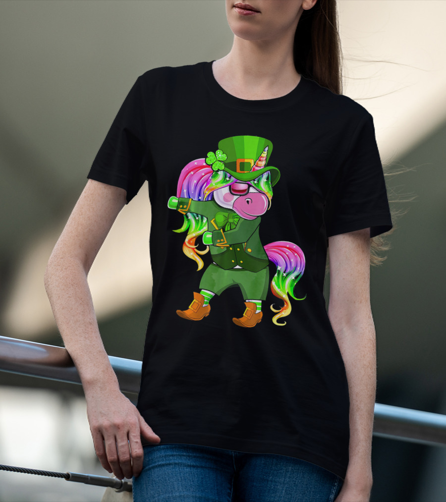 Leprechaun Costume Funny Flossing Unicorn St. Patrick's Day T-Shirt