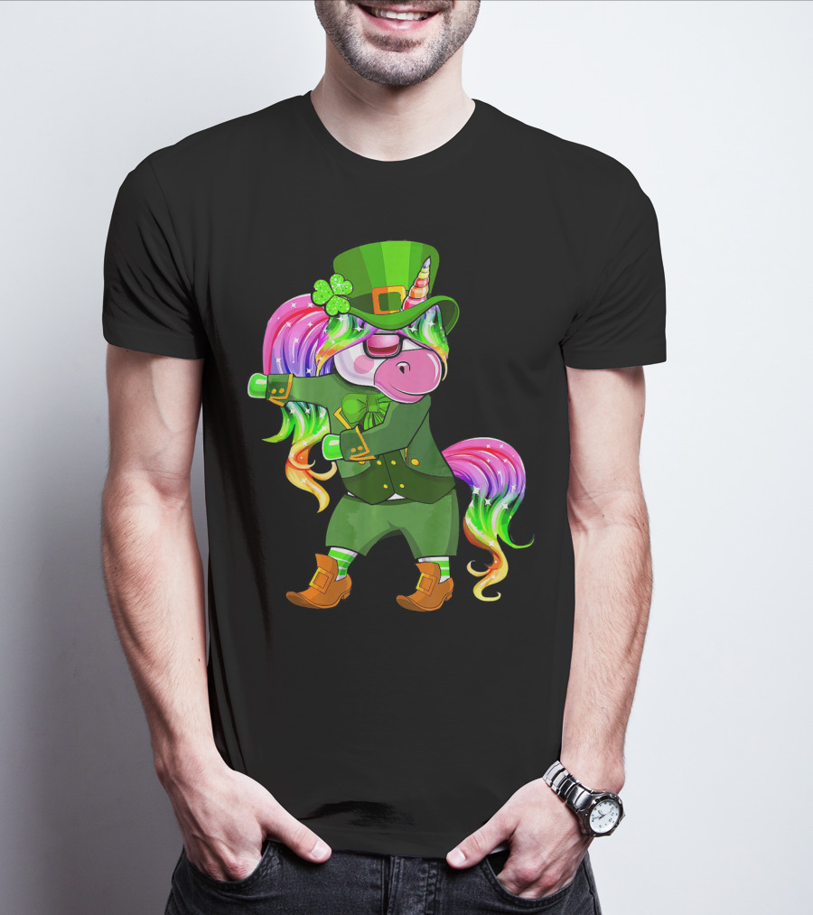 Leprechaun Costume Funny Flossing Unicorn St. Patrick's Day T-Shirt