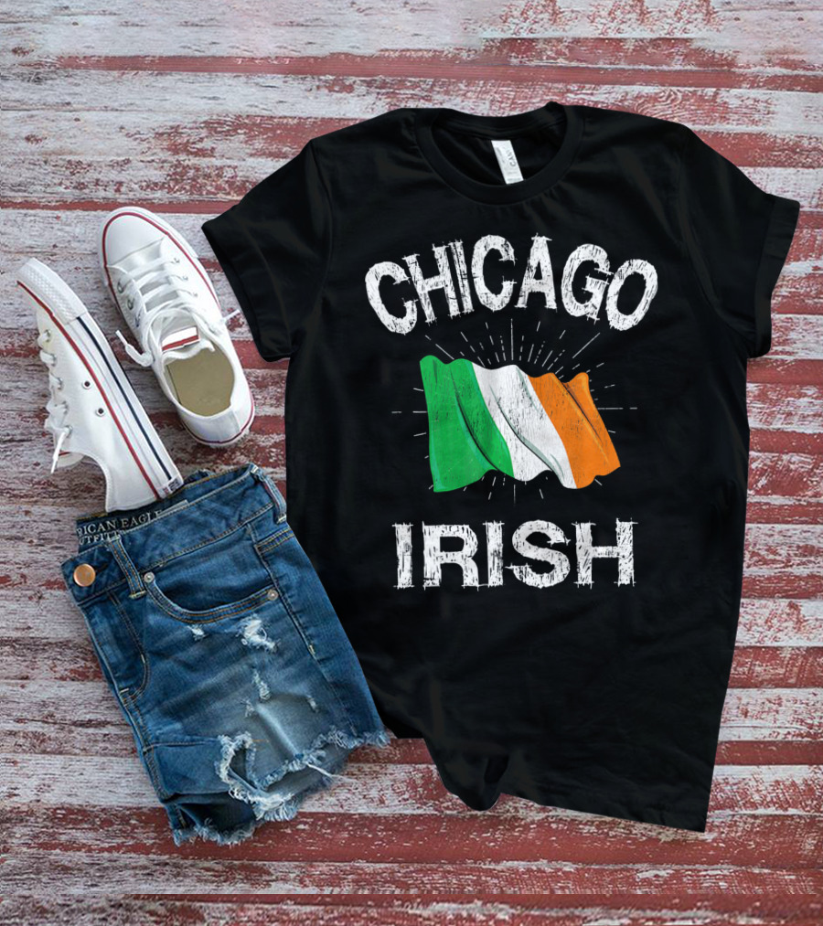 Chicago Irish Flag Retro St. Patrick's Day T-Shirt