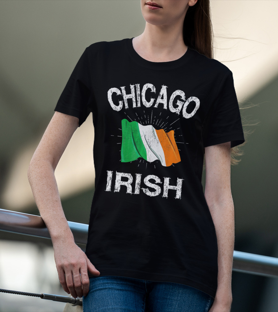 Chicago Irish Flag Retro St. Patrick's Day T-Shirt