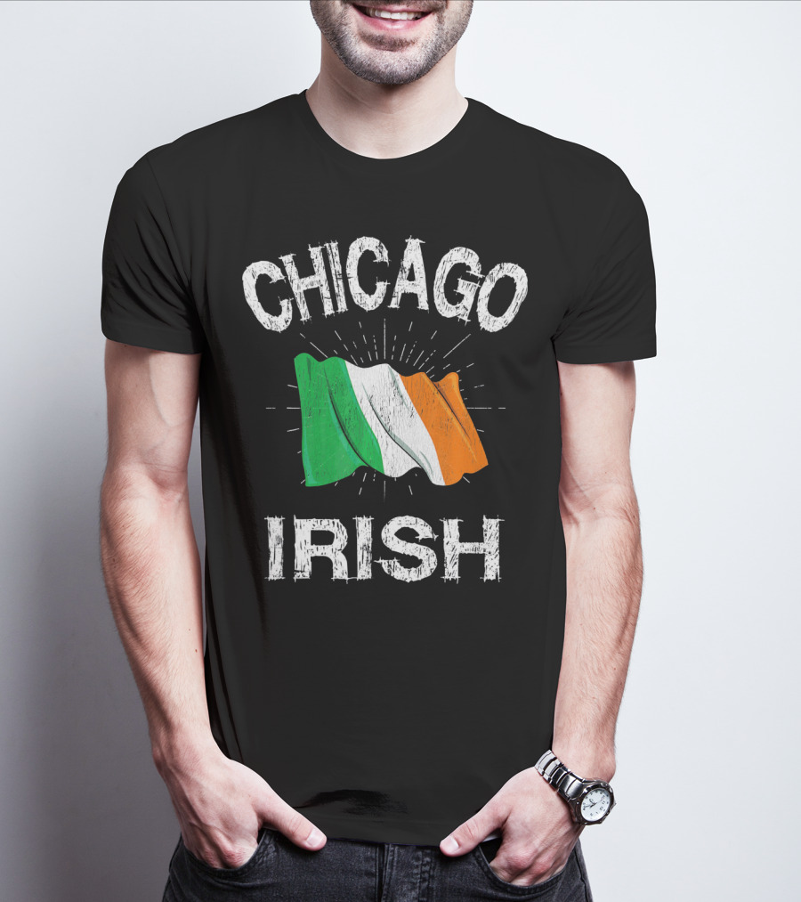 Chicago Irish Flag Retro St. Patrick's Day T-Shirt
