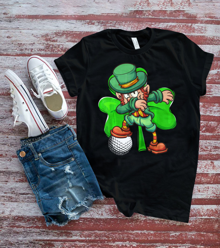 Dabbing Leprechaun Shamrock Golf Ball T-Shirt