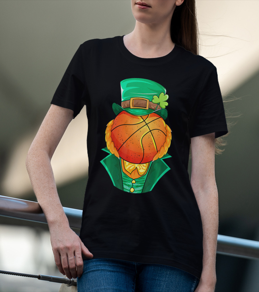 Leprechaun Basketball Head St Patrick's Day Irish T-Shirt