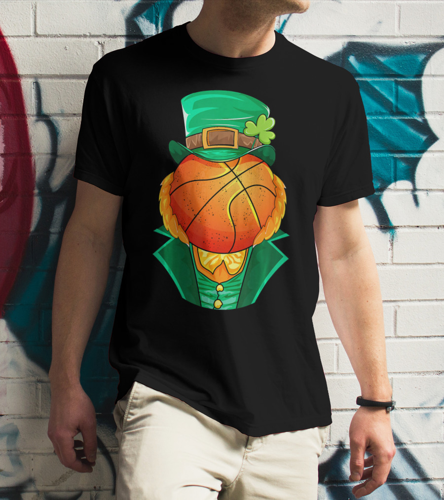 Leprechaun Basketball Head St Patrick's Day Irish T-Shirt