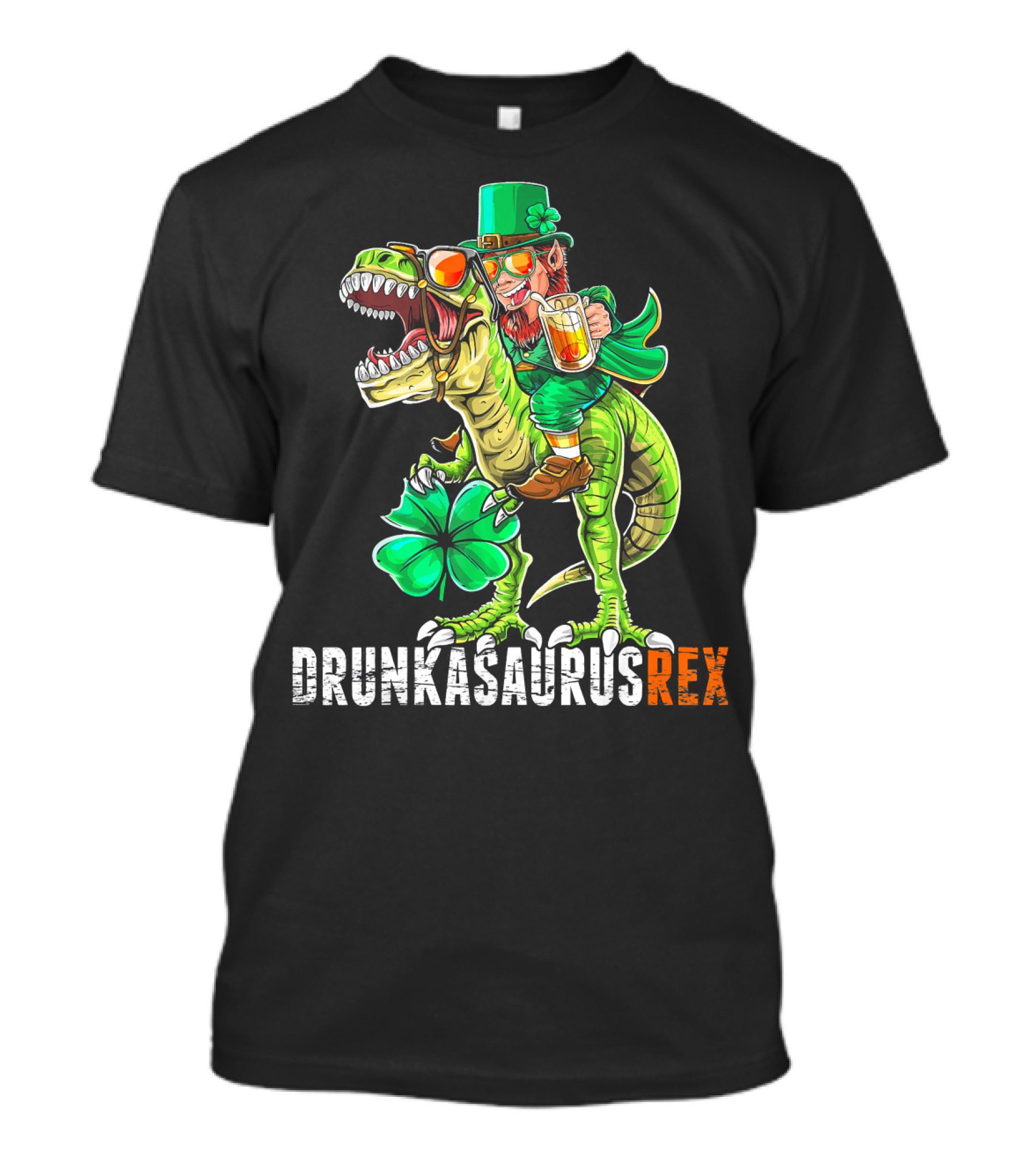 Drunkasaurus Rex St. Patrick's Day Leprechaun Dinosaur Fun T-Shirt