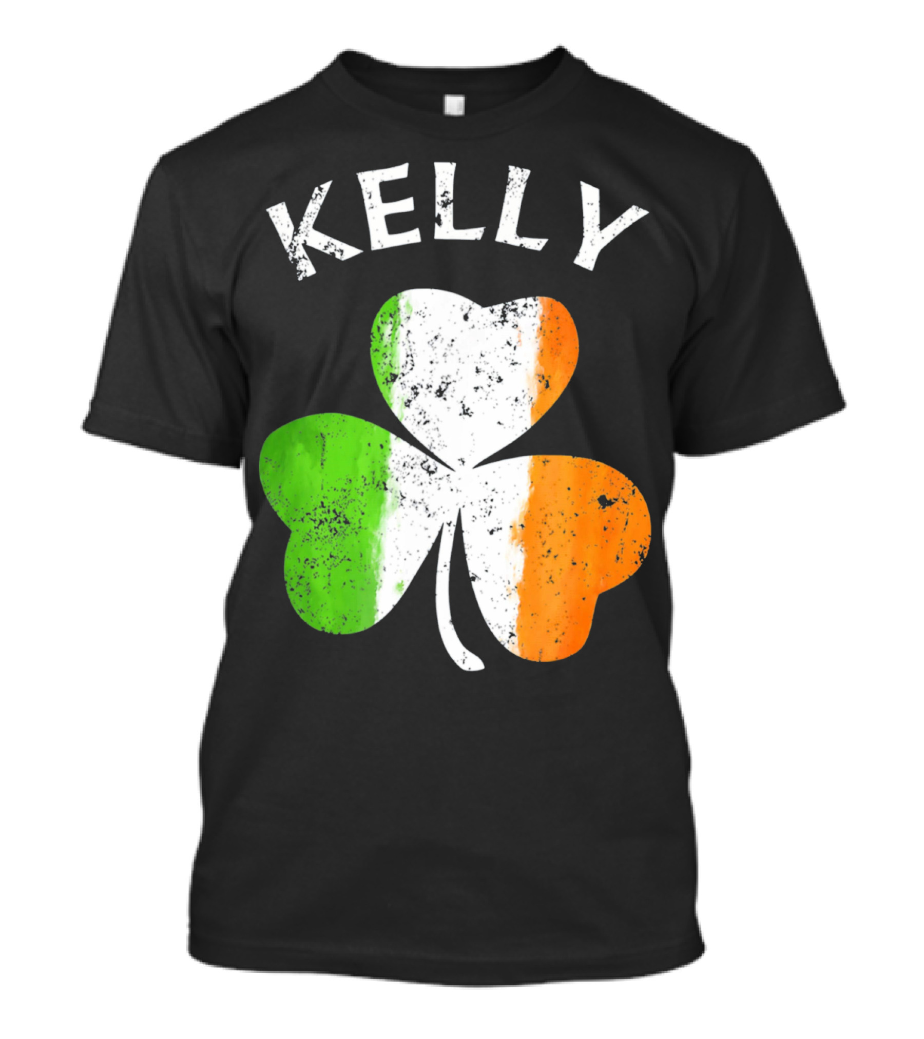 Kelly Irish Shamrock St Patricks Grunge Style Flag T-Shirt