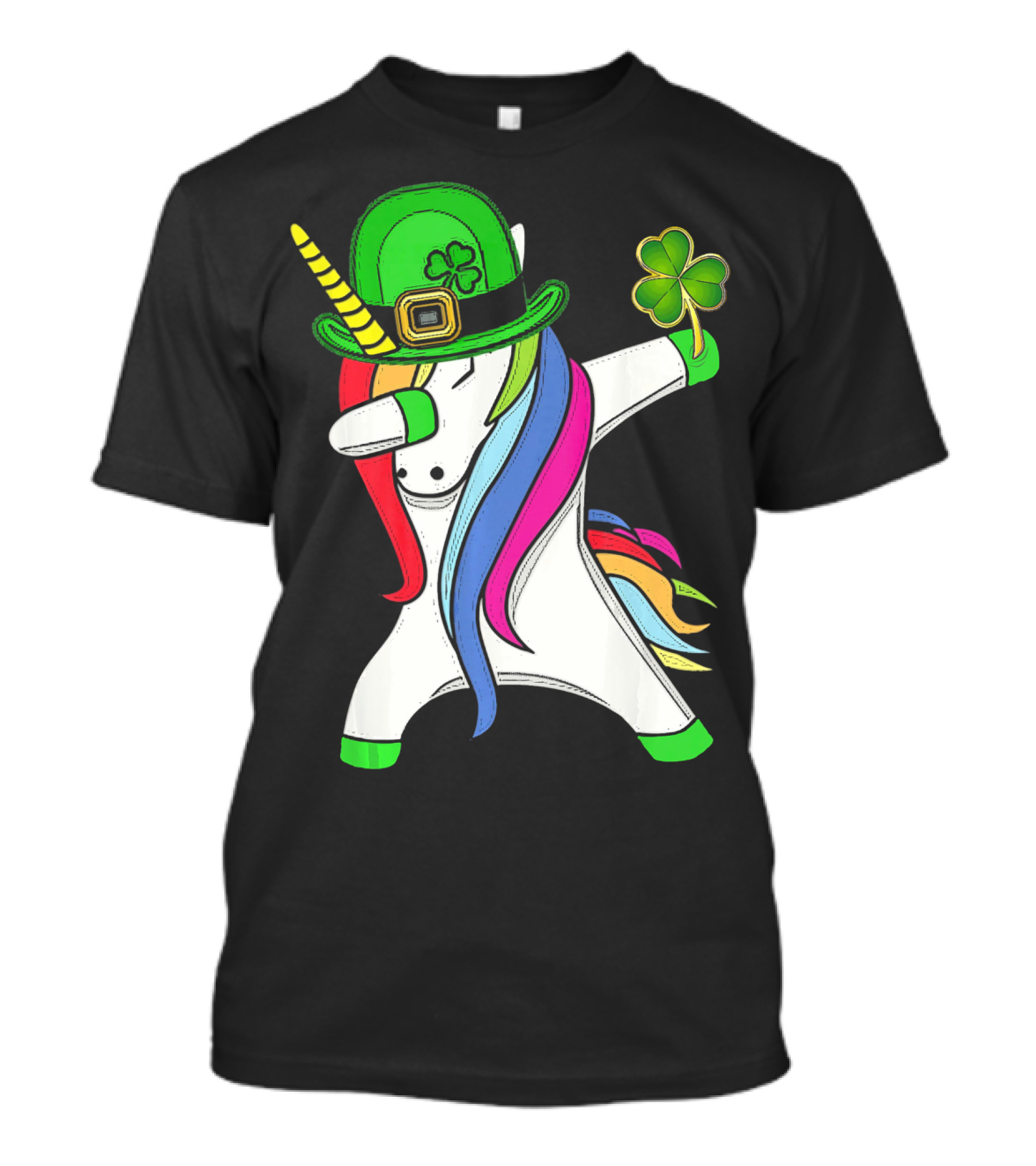 Lepricorn Unicorn Leprechaun St.P Clover Hat Dabbing T-Shirt