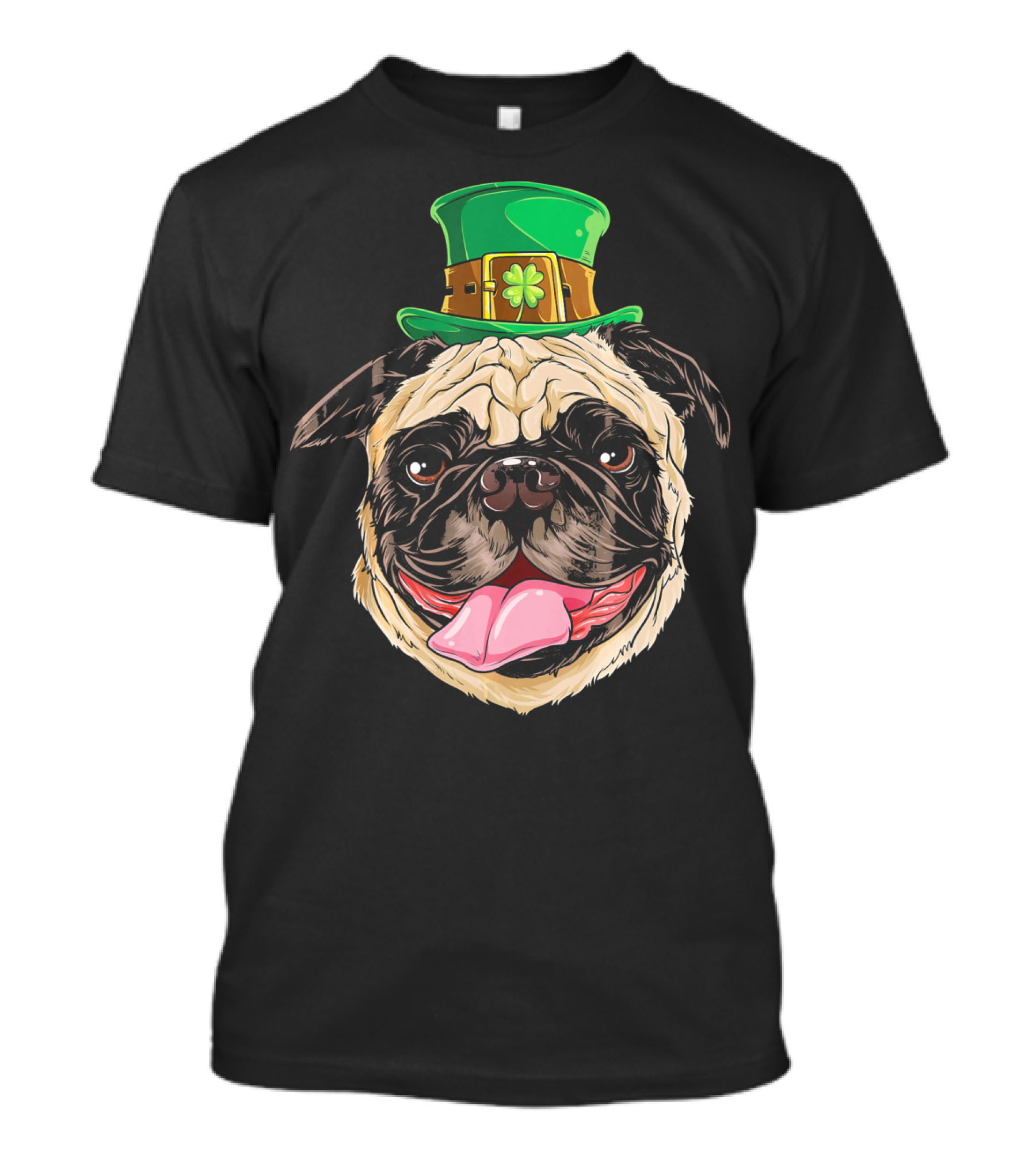 Irish Pug Leprechaun St Patricks Day Shamrock Hat T-Shirt