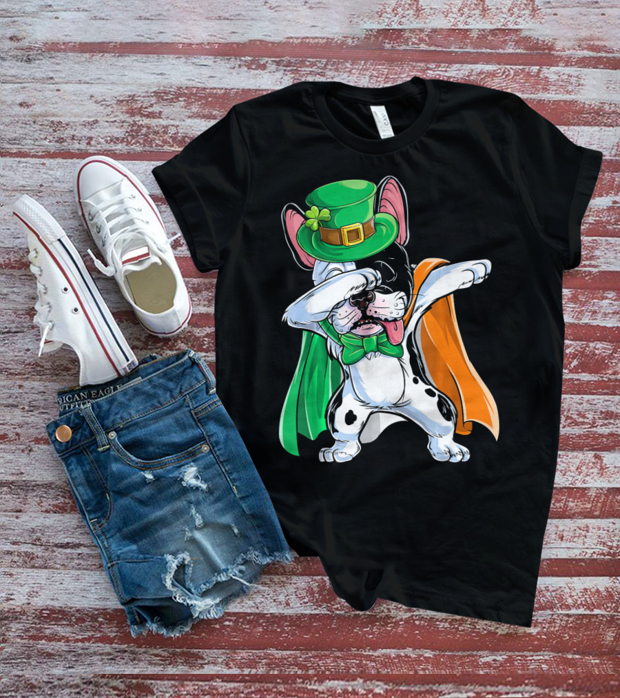 Dabbing French Bulldog St. Patrick's Day Leprechaun Costume T-Shirt