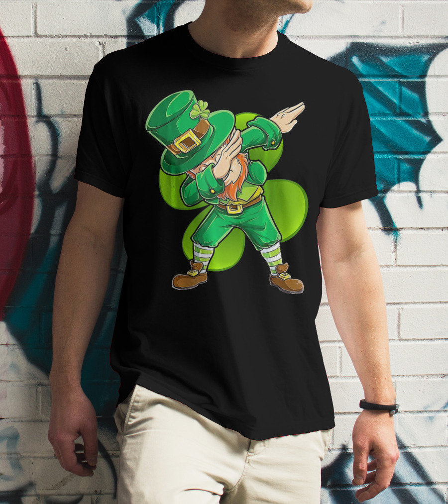 Dabbing Leprechaun Shamrock Dance St. Patrick's Day T-Shirt