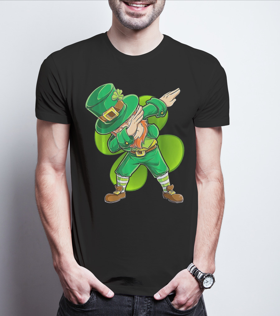 Dabbing Leprechaun Shamrock Dance St. Patrick's Day T-Shirt