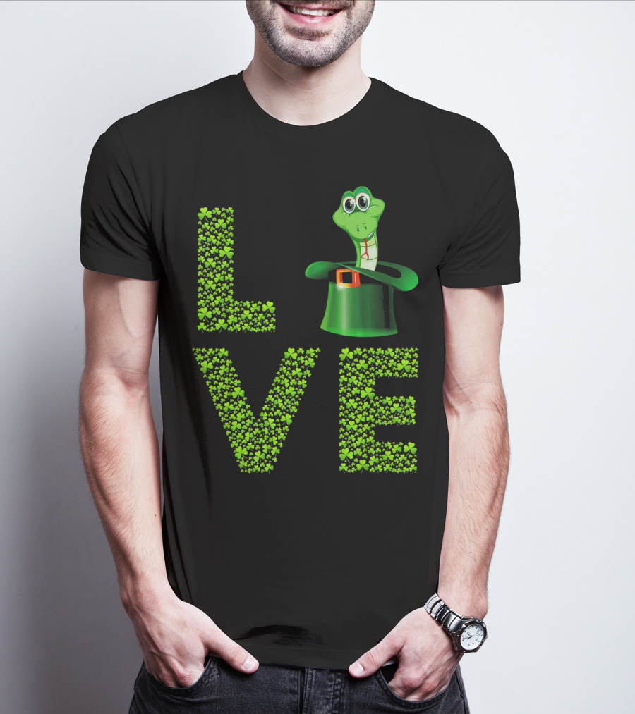 Love Snake St Patricks Day Shamrock Hat T-Shirt