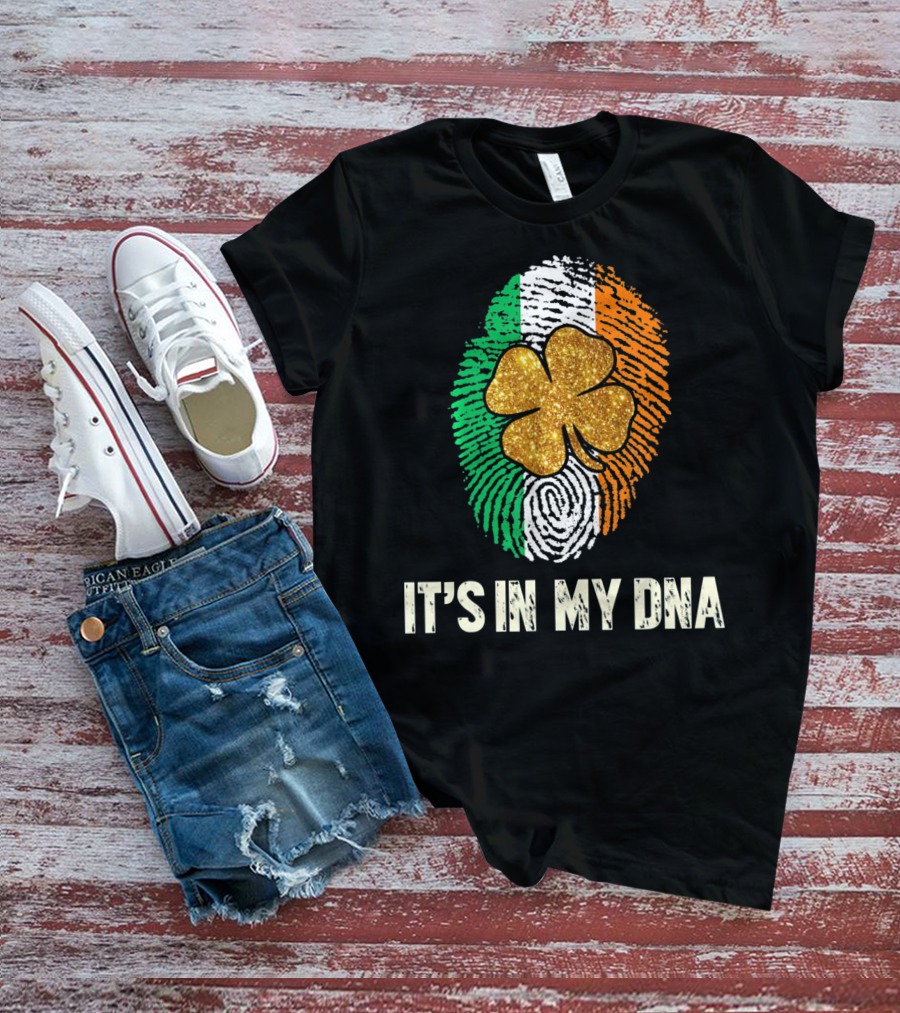 It's In My Irish DNA Fingerprint Shamrock St Patrick's Day T-Shirt