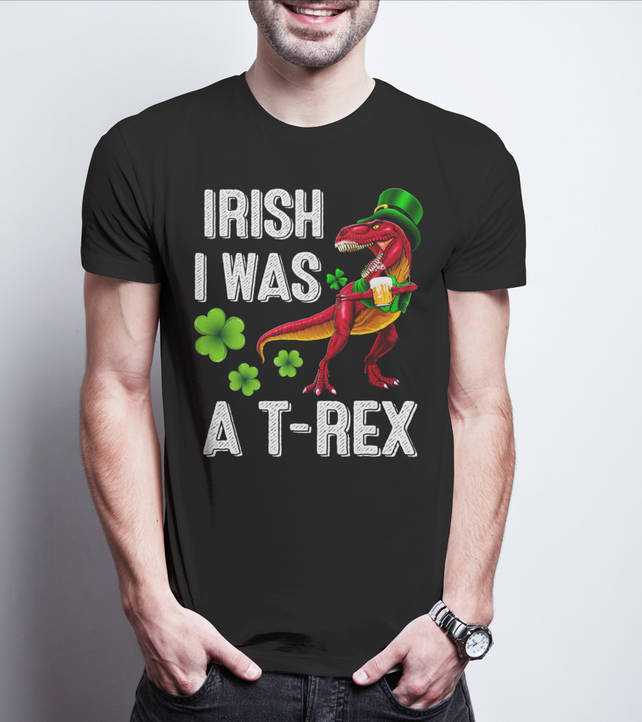 Irish I Was A T-Rex St Patricks Day Rex Irish Grawr T-Shirt