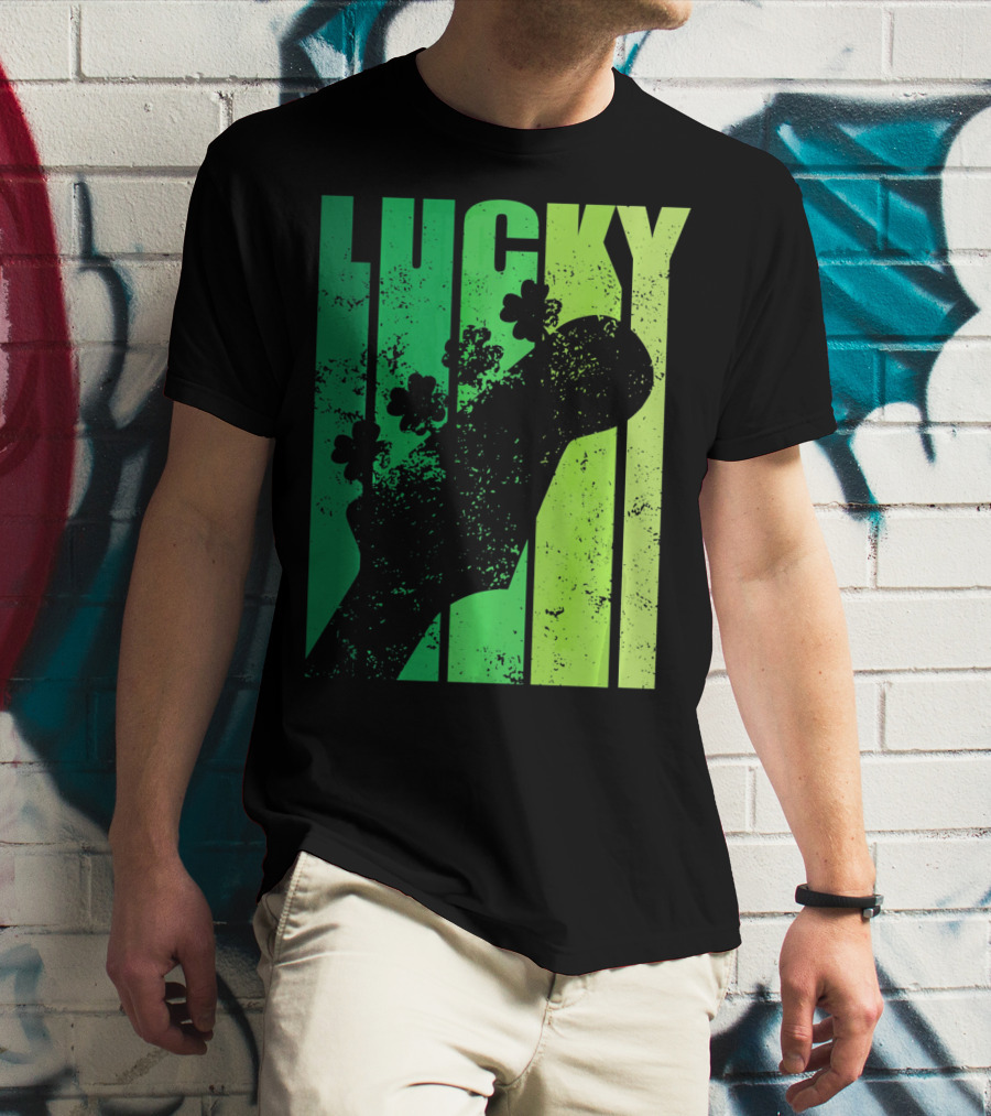 Lucky Irish Shamrock Guitar T-Shirt