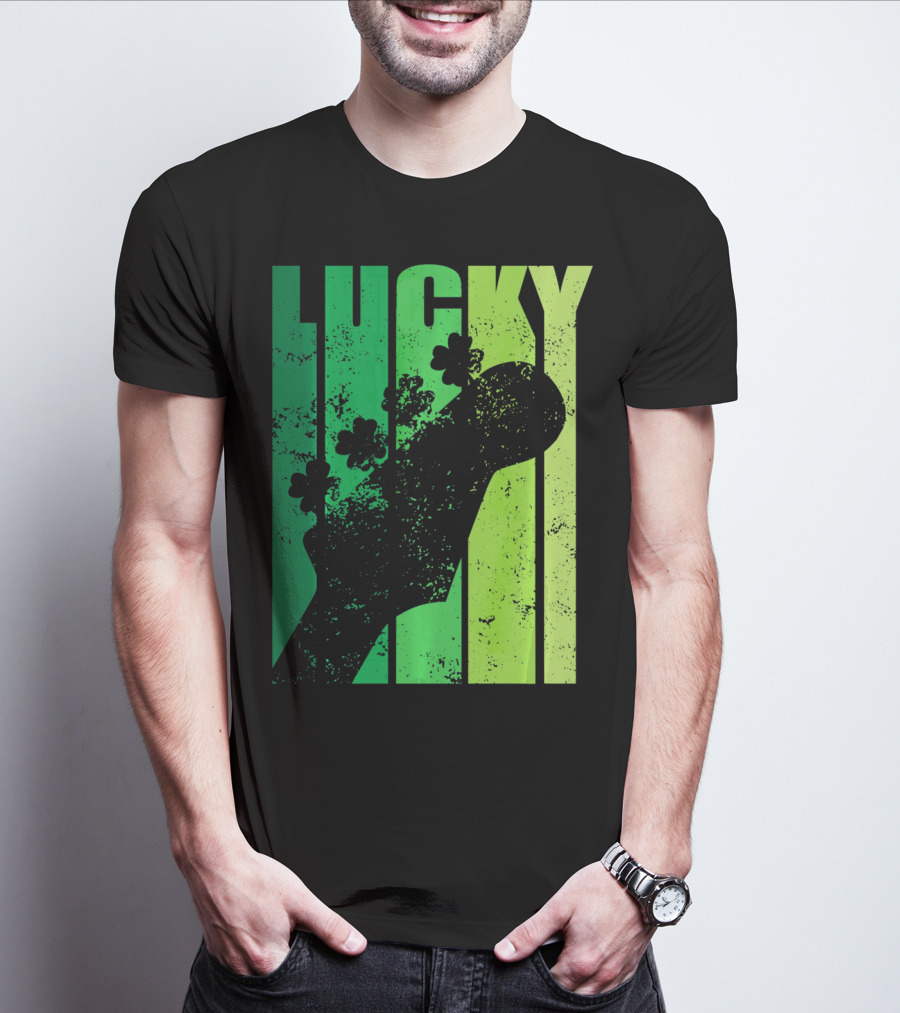 Lucky Irish Shamrock Guitar T-Shirt