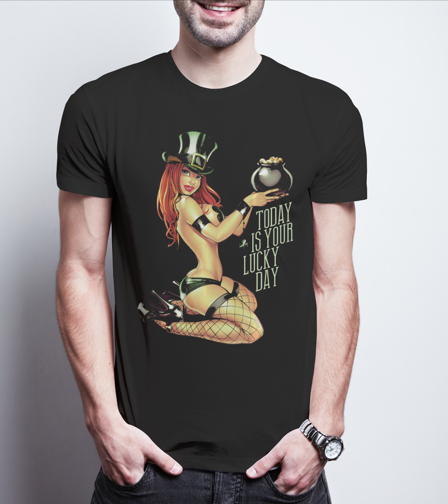 Today Is Your Lucky Day Irish Pin Up Girl St. Patrick's Day T-Shirt