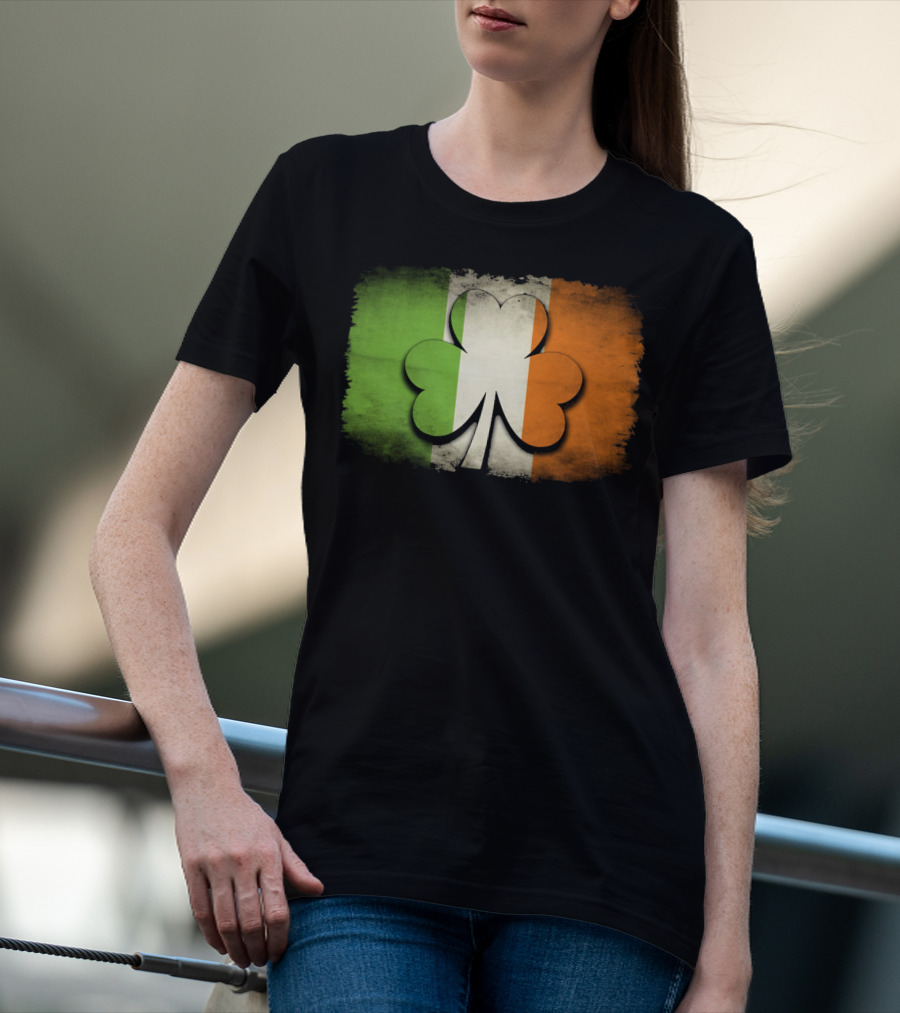 Irish Shamrock Flag Tricolor Emblem T-Shirt