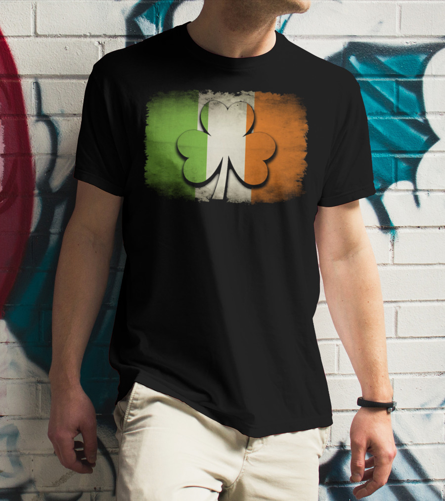 Irish Shamrock Flag Tricolor Emblem T-Shirt