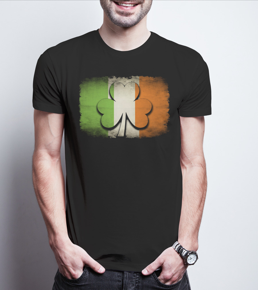 Irish Shamrock Flag Tricolor Emblem T-Shirt