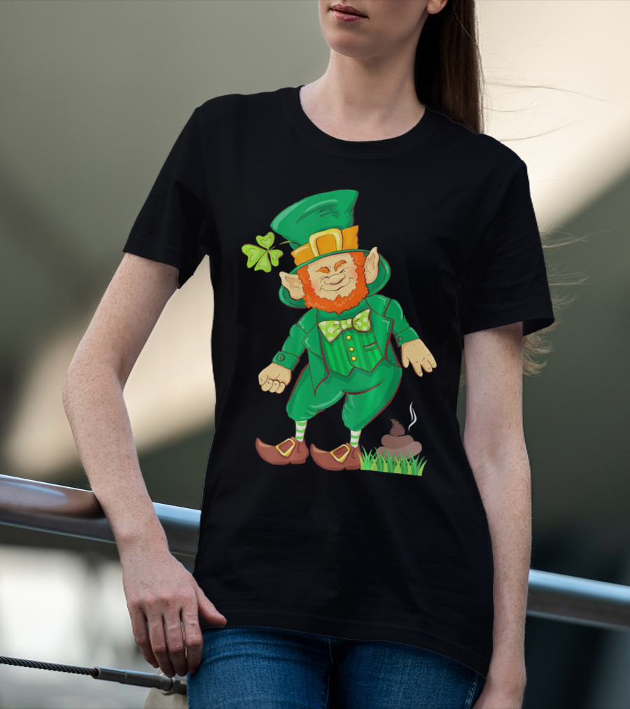 St Paddy Pooping Leprechaun Funny Saint Patrick's Day Humor T-Shirt